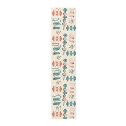 Atomic 1950s Mid Century Modern Retro Table Runner