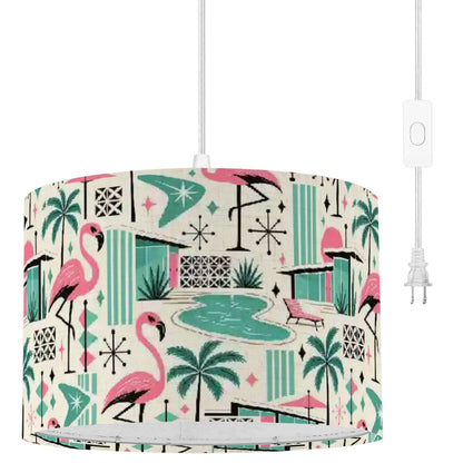 Palm Springs Flamingo Mid Century Modern Swag Ceiling Light