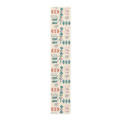 Atomic 1950s Mid Century Modern Retro Table Runner