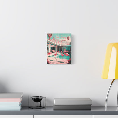 Palm Springs Flamingo Mid Century Modern Canvas Wall Art