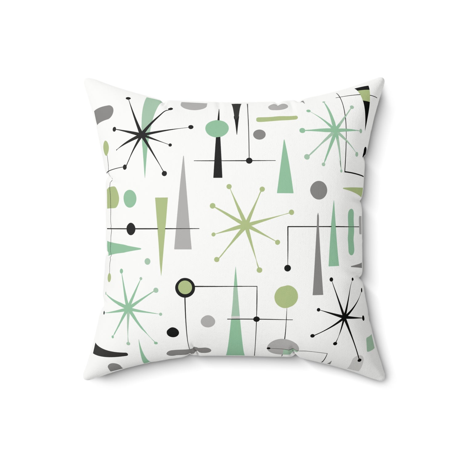 Atomic Sputnik Mid Century Modern Retro Throw Pillow
