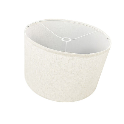 Minimalist White Linen Drum Lamp Shade, Modern Contemporary Decor