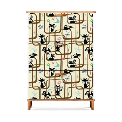 Atomic Cat Starburst Geometric 1950s Space Age Retro Shoe Cabinet