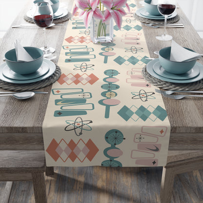 Atomic 1950s Mid Century Modern Retro Table Runner