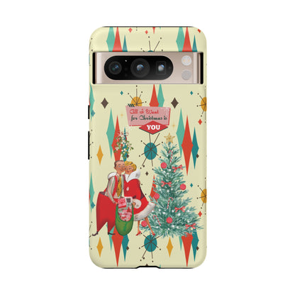 Retro 50s Christmas Phone Case, Mid Century Modern Franciscan Starburst Holiday Smartphone Cover