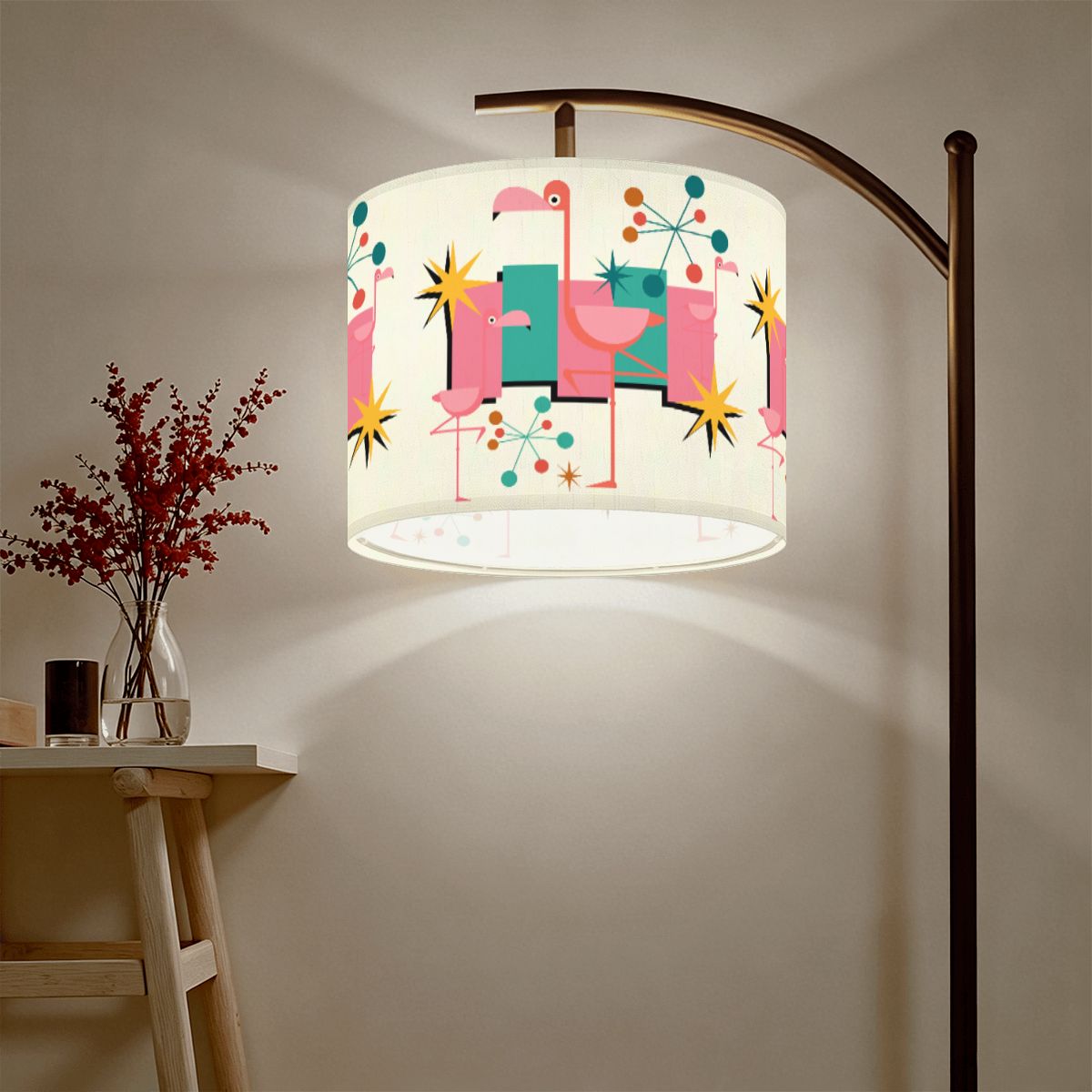 Palm Springs Flamingo 1950s Mid Century Modern Retro Lamp Shade