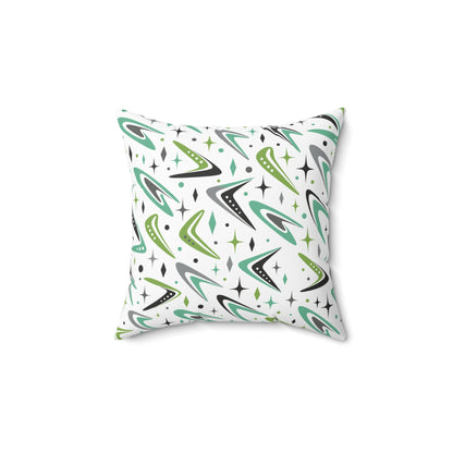 Atomic Boomerang Mid Century Modern Retro Throw Pillow