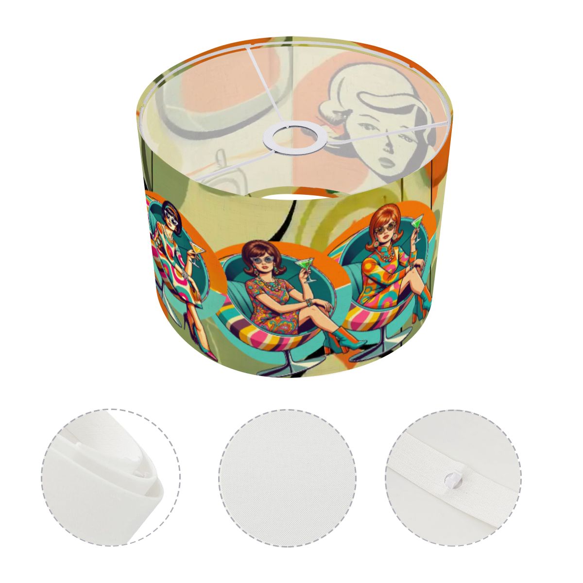 Groovy 60s Vintage Mod Girls Mid Century Modern Retro Lamp Shade