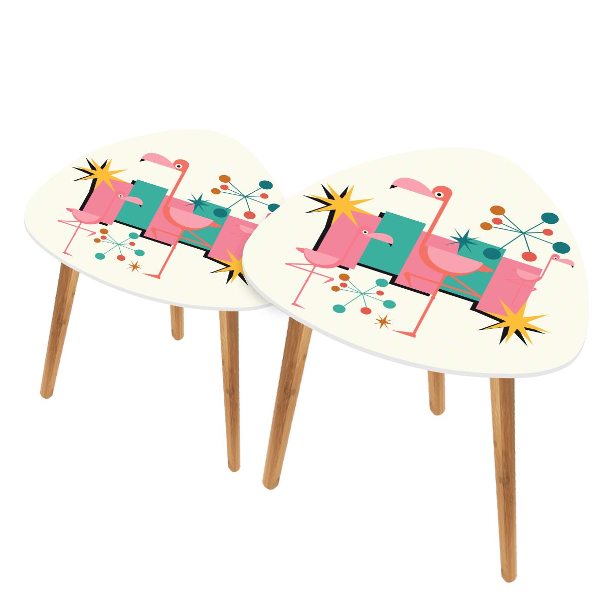 Palm Springs Flamingo 50s Mid Century Modern Nesting Table