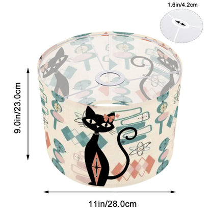 Atomic Cat Mid Century Modern Lamp Shade, Retro 1950S Geometric Accent Lighting
