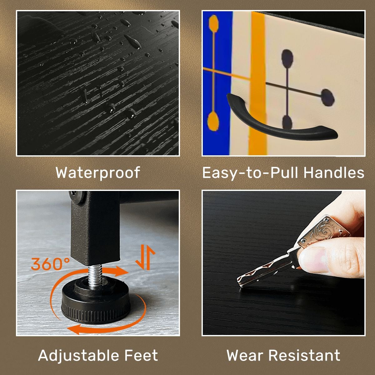 Atomic Age Retro Abstract Starburst Mid Century Modern 4 Drawer Dresser