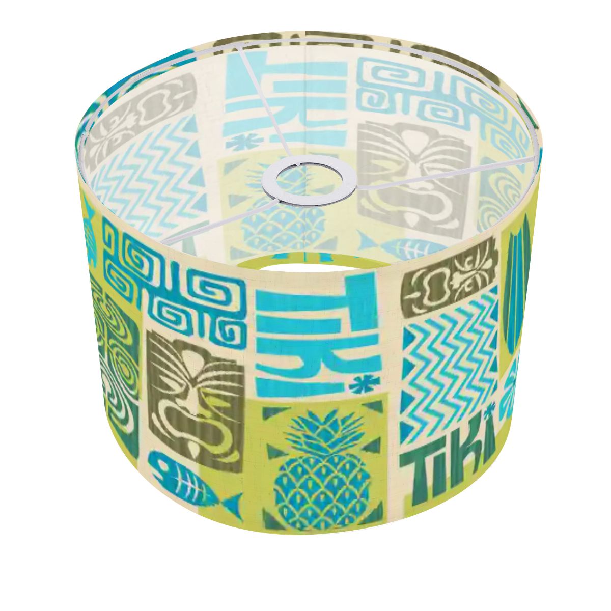 Tropical Tiki Polynesian Lamp Shade, Retro Mid Century Modern Exotica