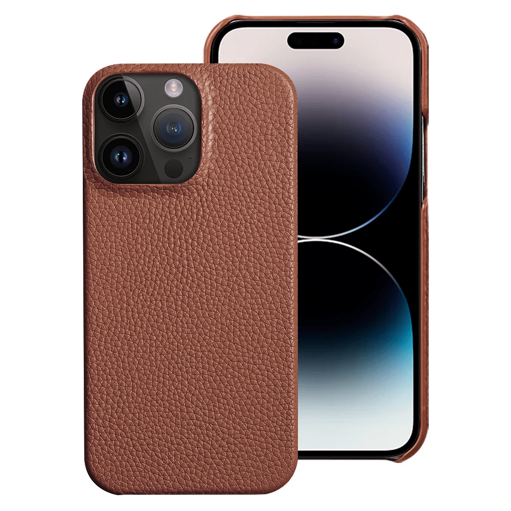 a brown leather case for an iphone 11