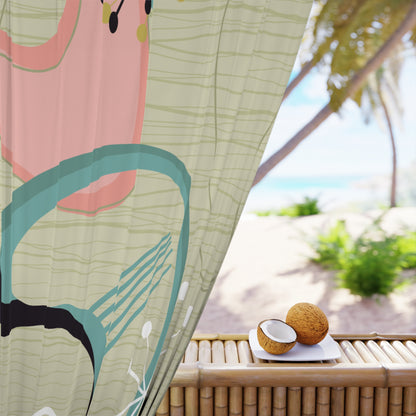 Atomic Boomerang Mid Century Modern Blackout Curtain