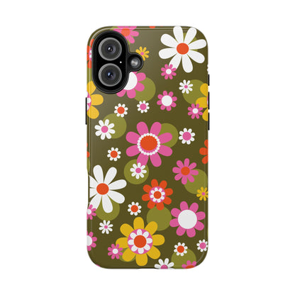 Retro Daisy Flower Power Phone Case for iPhone