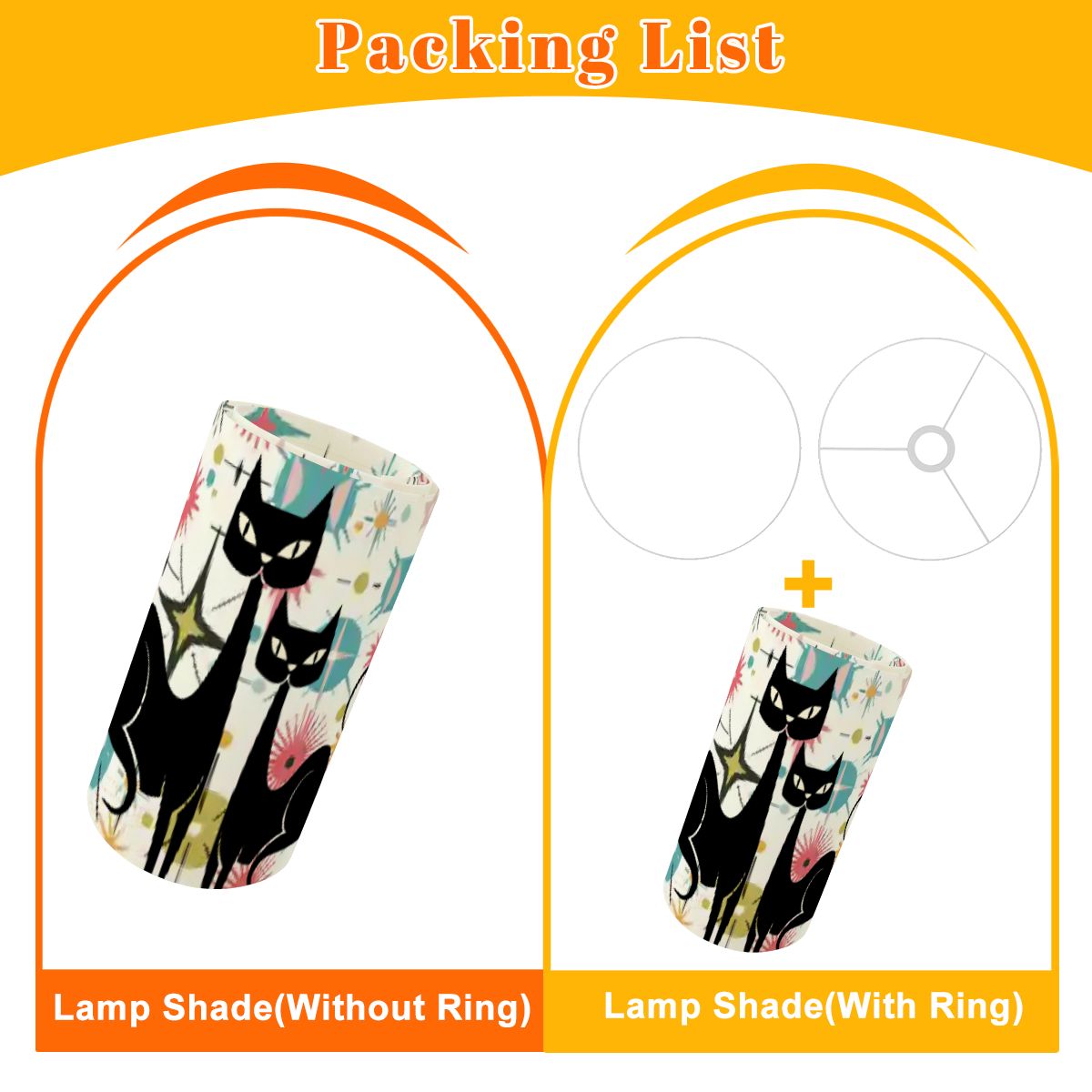 Kitschy Atomic Cat Starburst Mid Century Modern Lamp Shade