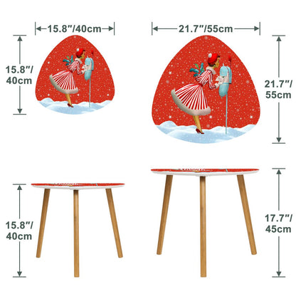 Retro 1950s Christmas Card Art Mid Century Modern Nesting Tables