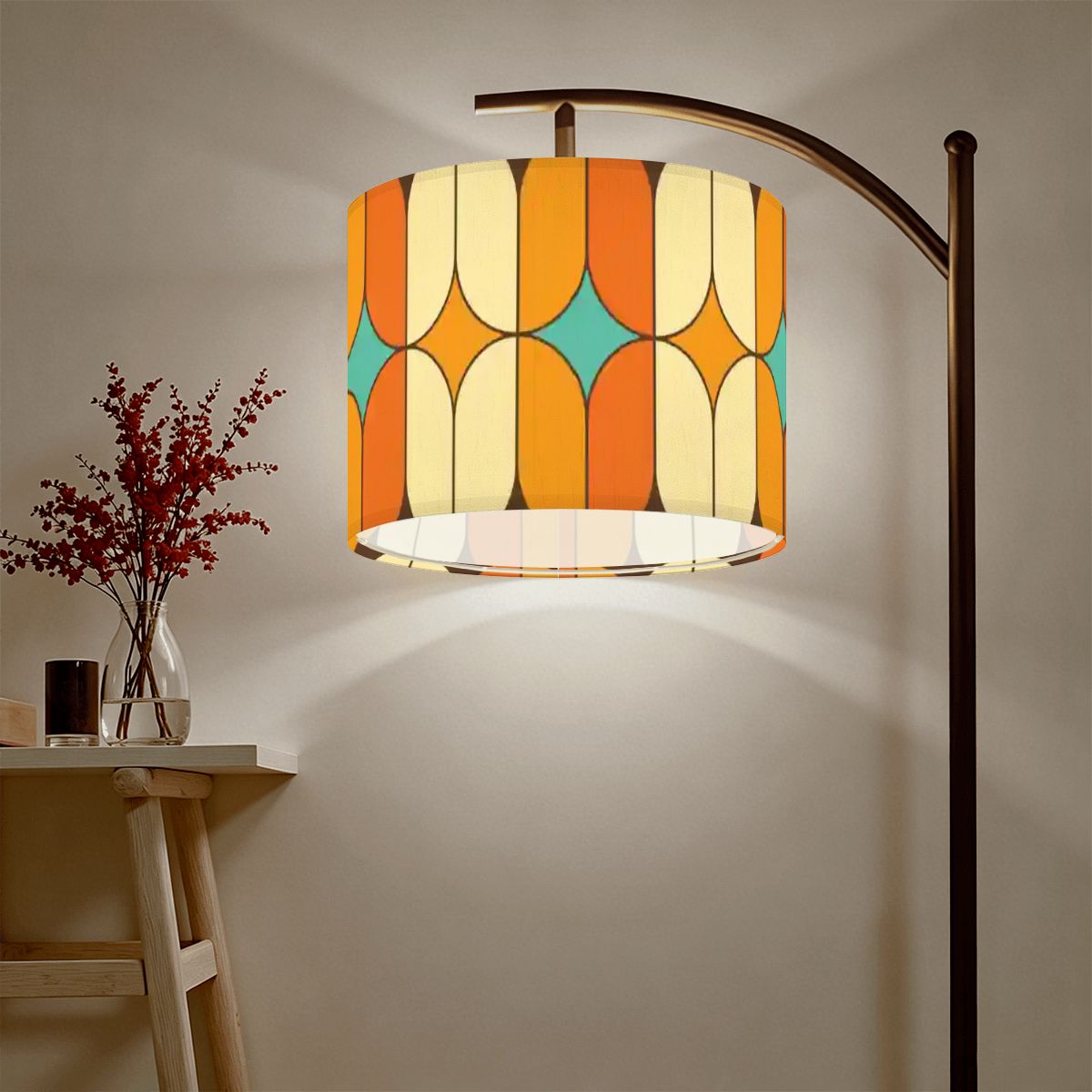Groovy 70s Mod Geometric Mid Century Modern Retro Lamp Shade