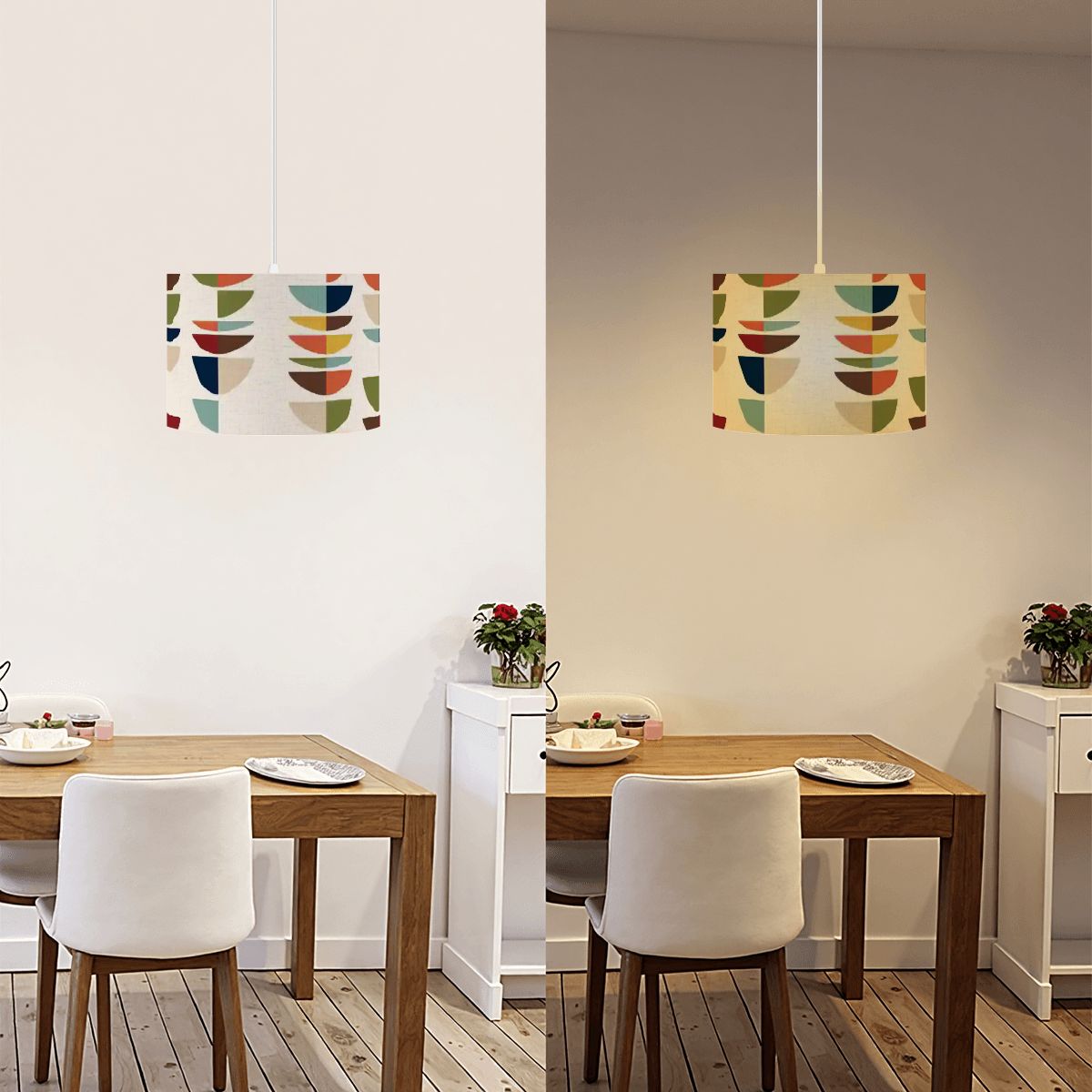Mid Century Modern Scandinavian Geometric Plug-In Pendant Lamp