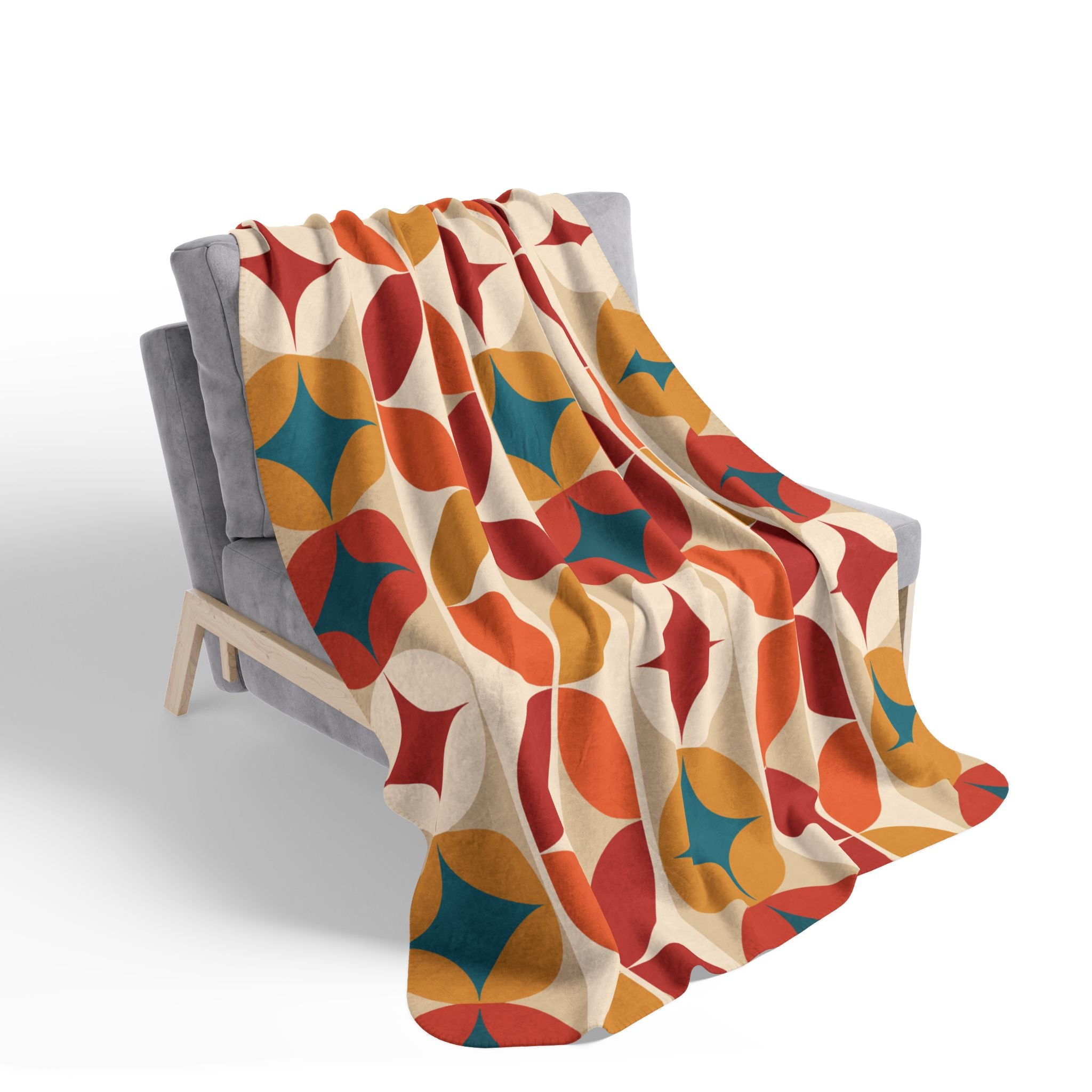 Groovy 70s Mod Geometric Mid Century Modern Throw Blanket