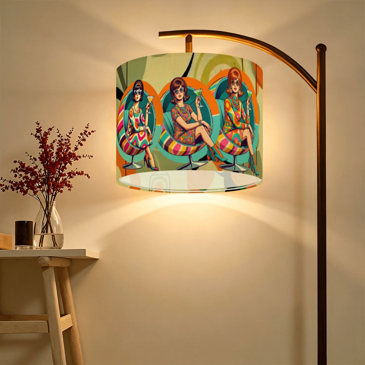 Groovy 60s Vintage Mod Girls Mid Century Modern Retro Lamp Shade