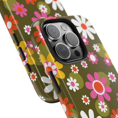 Retro Daisy Flower Power Phone Case for iPhone