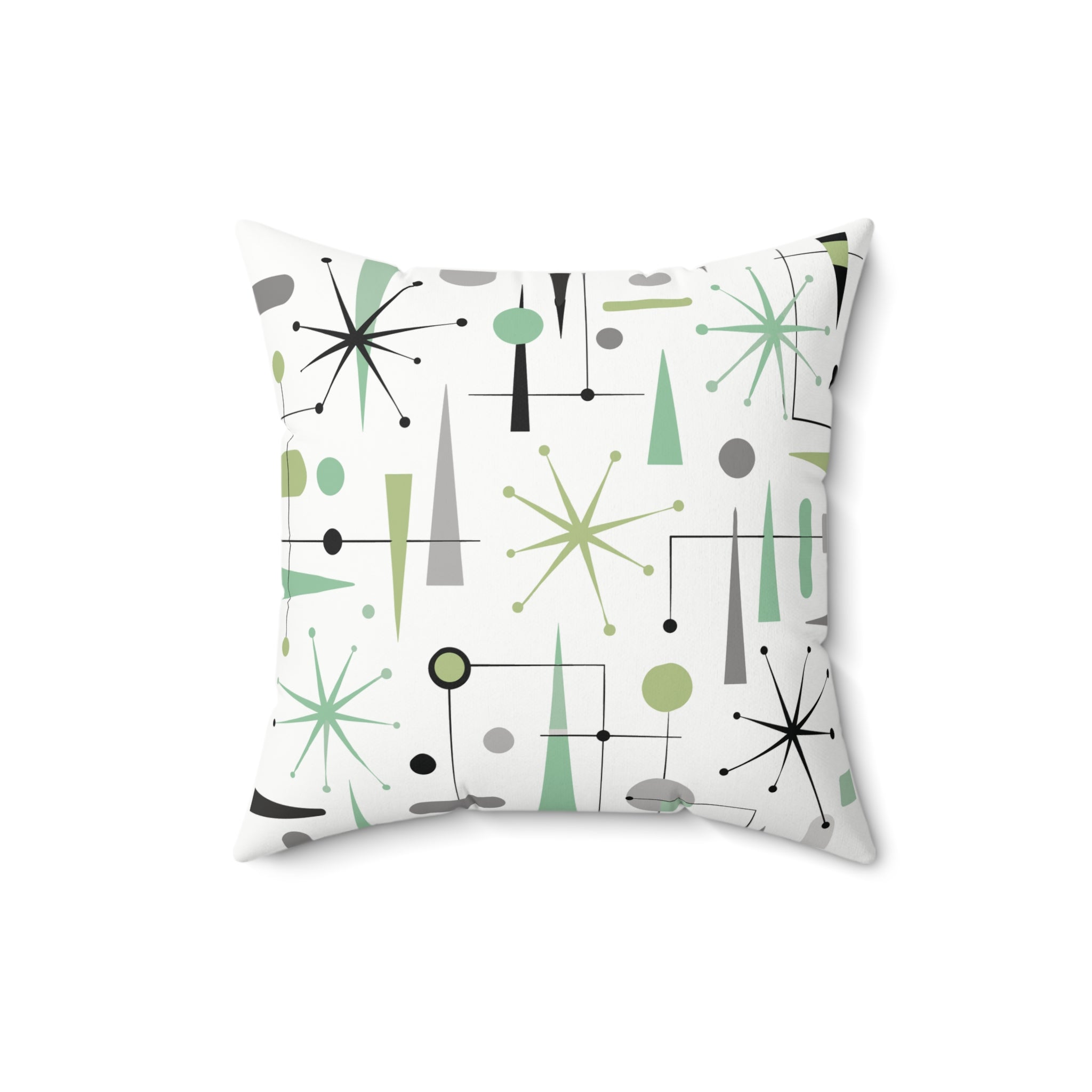 Atomic Sputnik Mid Century Modern Retro Throw Pillow