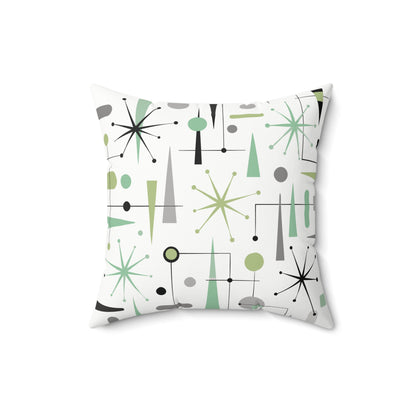 Atomic Sputnik Mid Century Modern Retro Throw Pillow