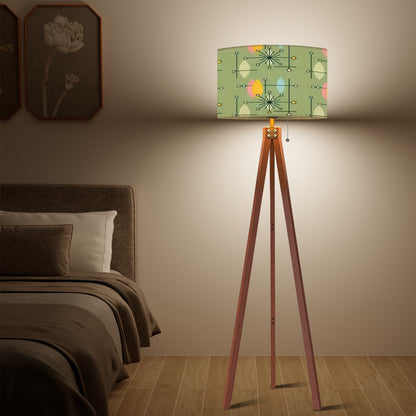 Mid Century Modern Starburst Drum Lamp Shade, Retro Atomic Sputnik Accent Lighting