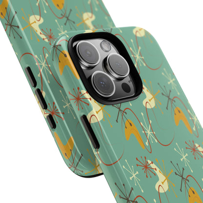 Retro 50s Atomic Starburst Mid Century Modern iPhone Tough Case