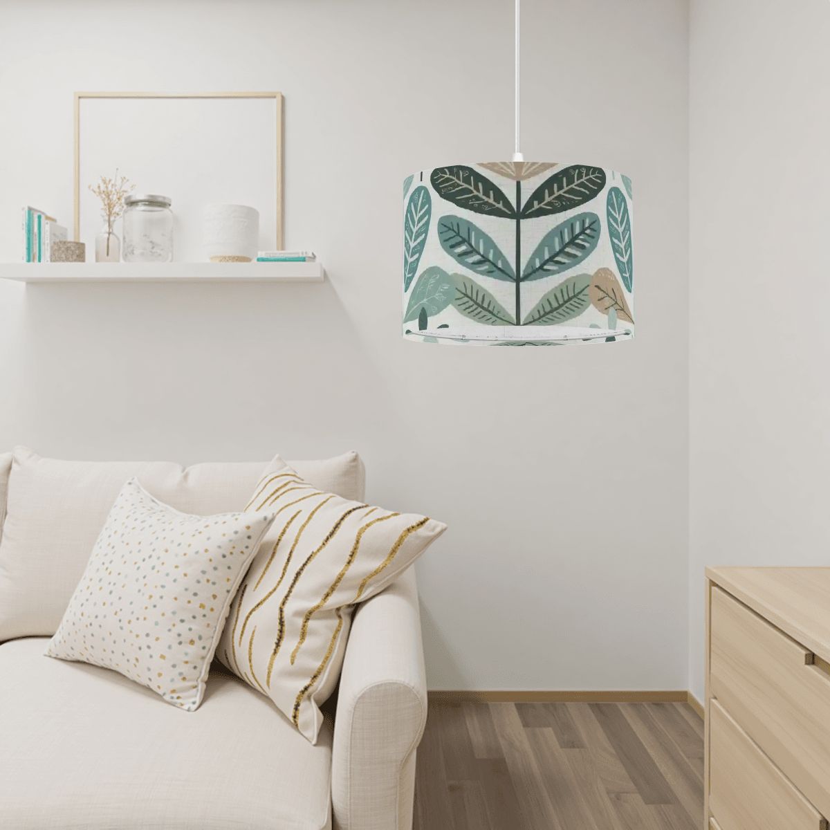 Mid Century Modern Scandinavian Floral Retro Botanical Pendant Lamp