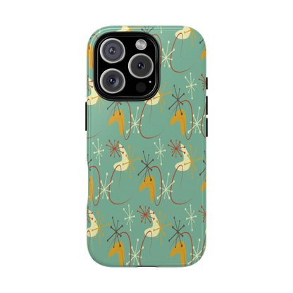 Retro 50s Atomic Starburst Mid Century Modern iPhone Tough Case