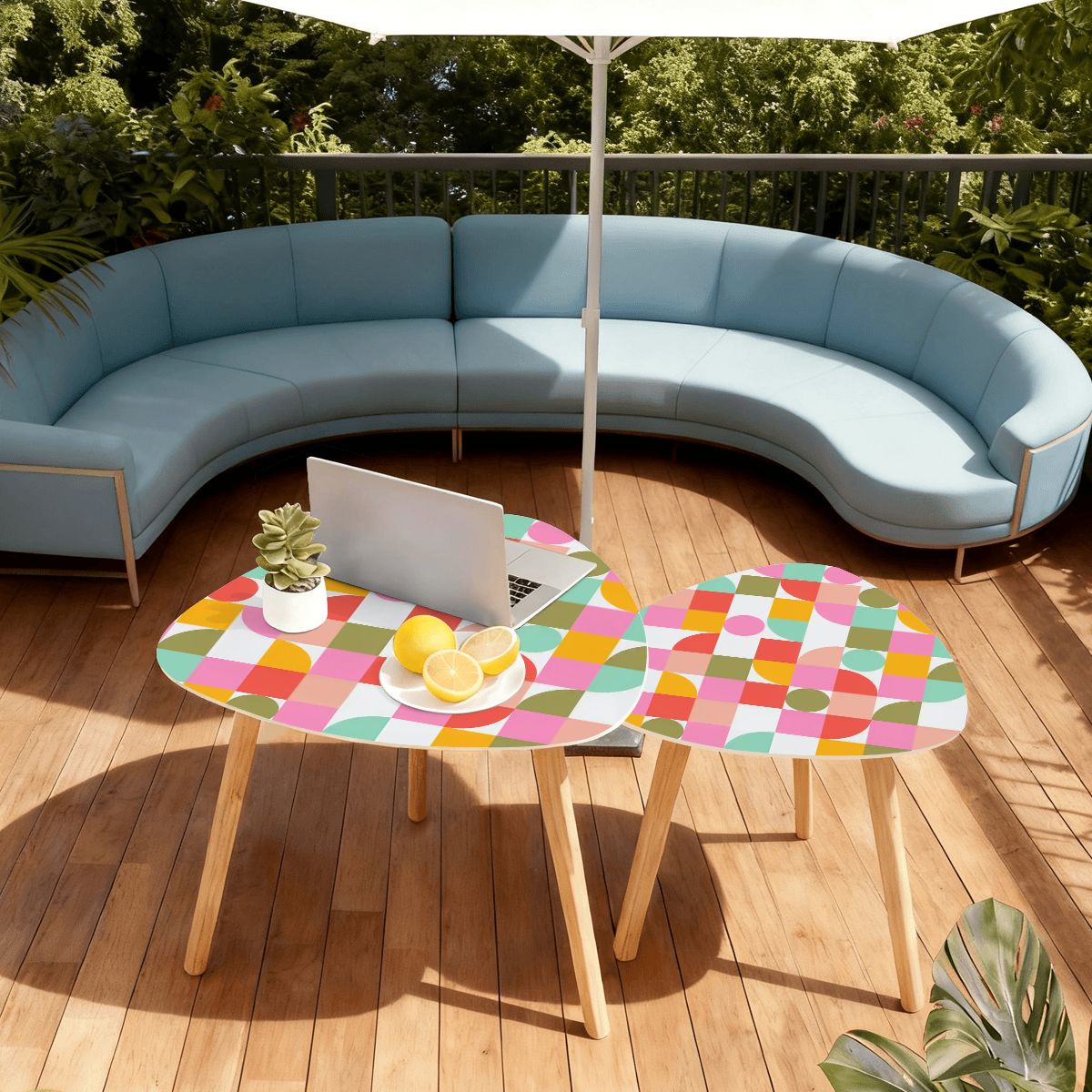 1960s Mod Geometric Mid Century Modern Nesting Tables