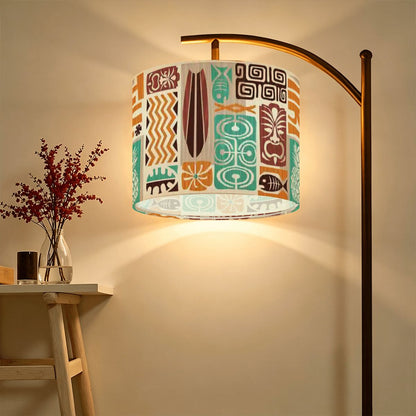 Retro Tiki Polynesian Lamp Shade, Mid Century Modern Exotica