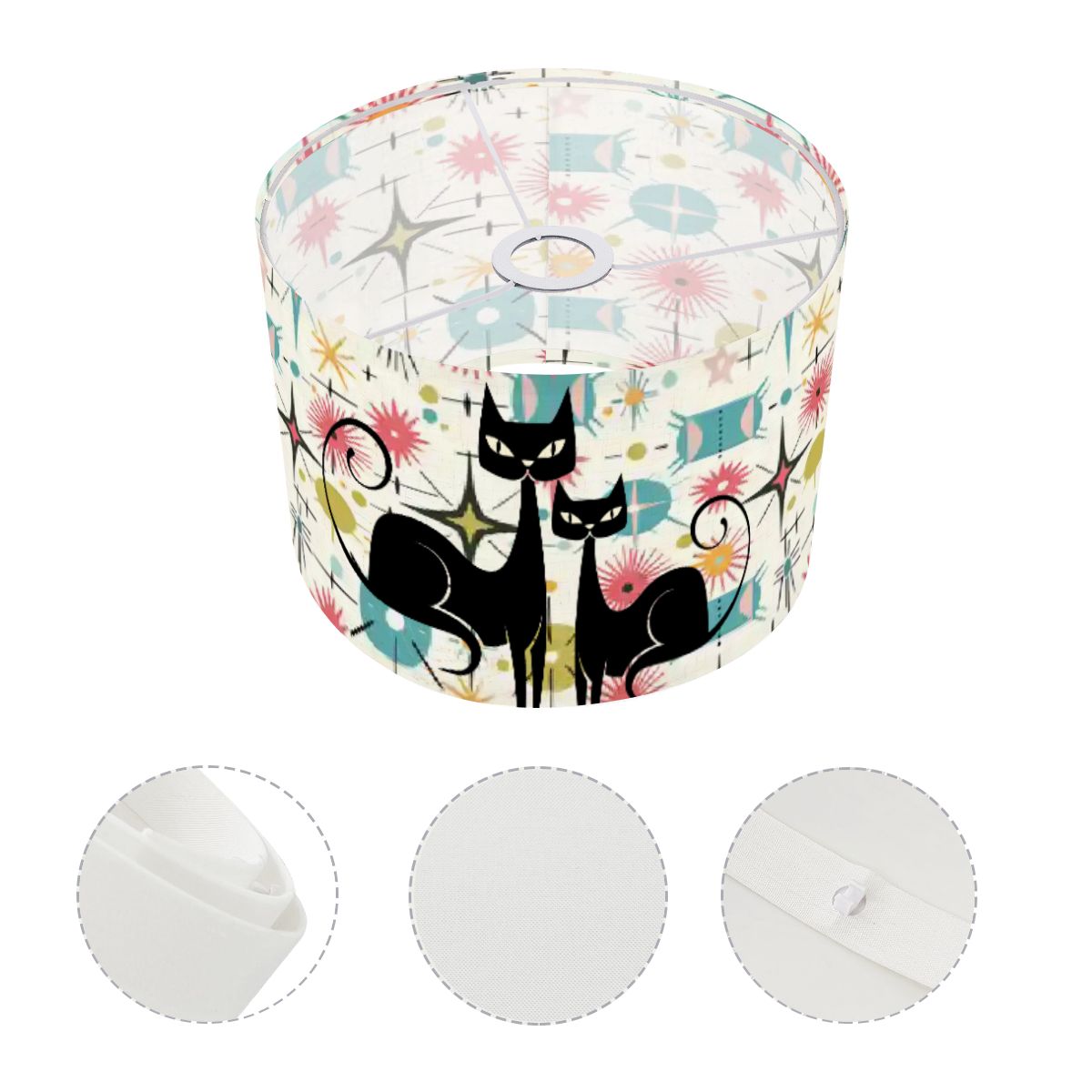 Kitschy Atomic Cat Starburst Mid Century Modern Lamp Shade
