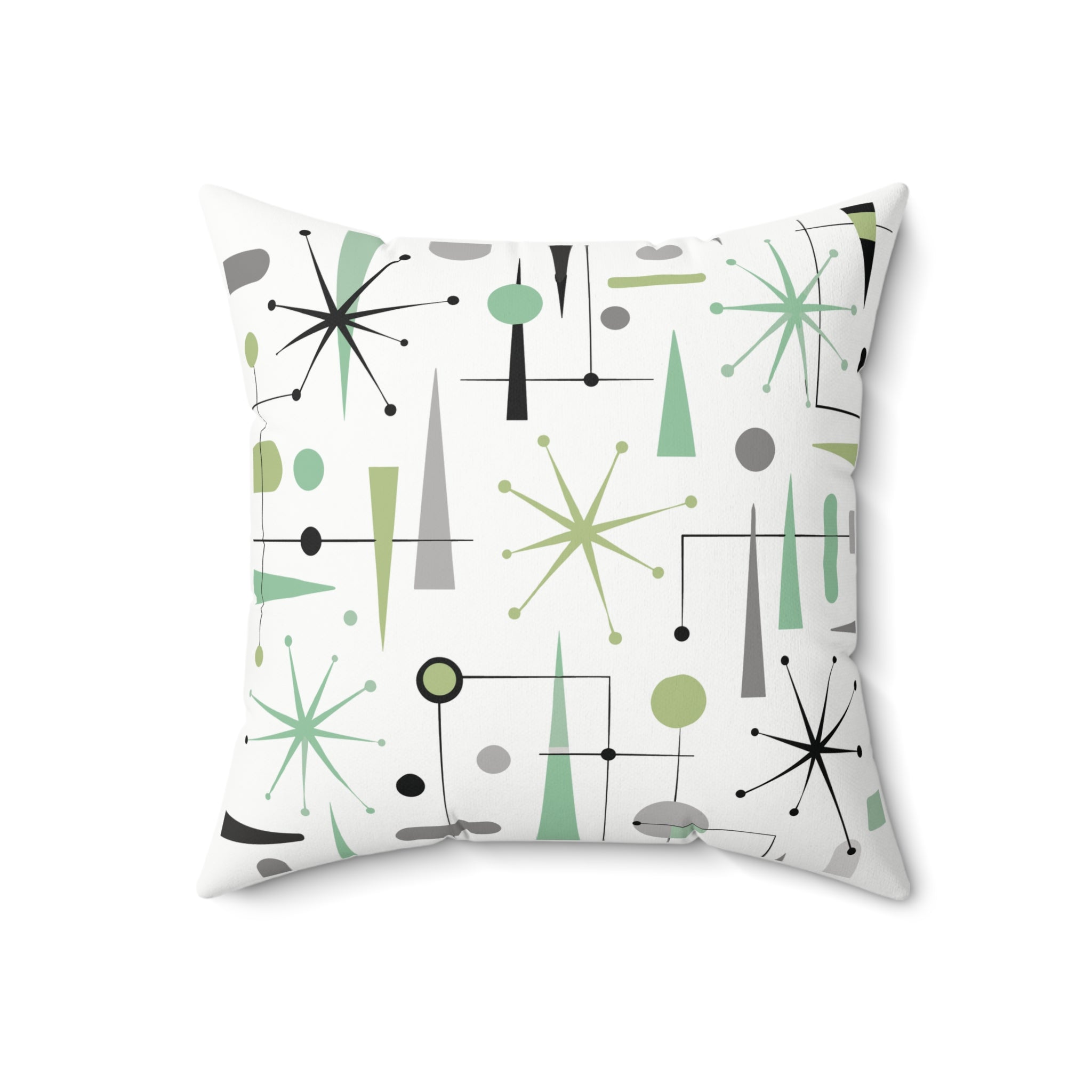 Atomic Sputnik Mid Century Modern Retro Throw Pillow