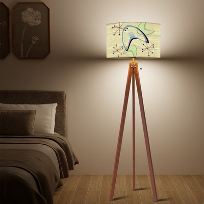 Retro 50s Atomic Boomerang Mid Century Modern Drum Lamp Shade