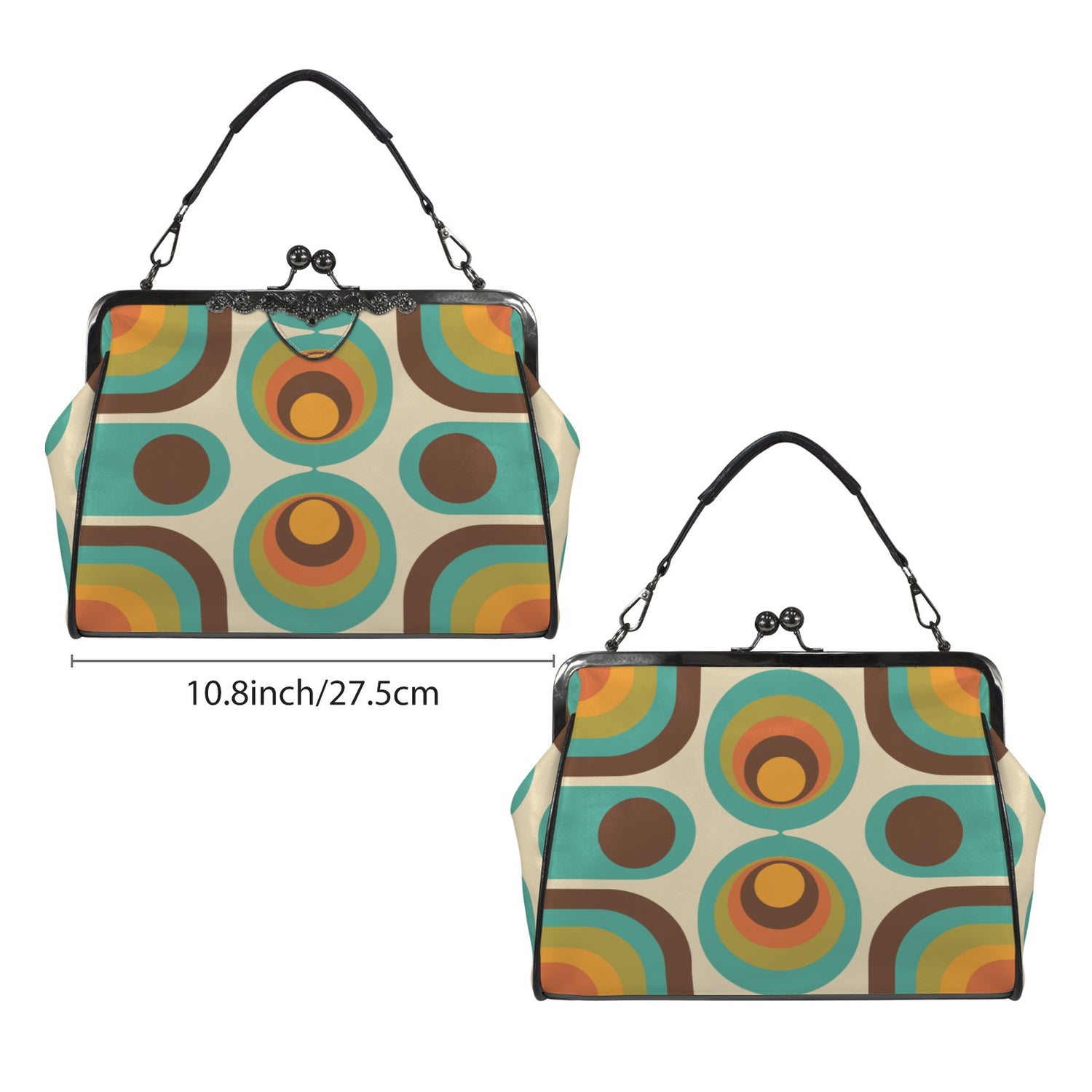 Groovy 70s Retro Mid Century Modern Kiss Lock Purse