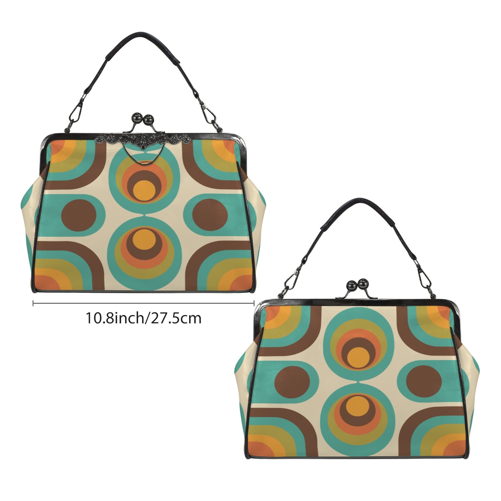 Groovy 70s Retro Mid Century Modern Kiss Lock Purse