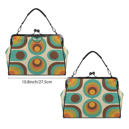 Groovy 70s Retro Mid Century Modern Kiss Lock Purse