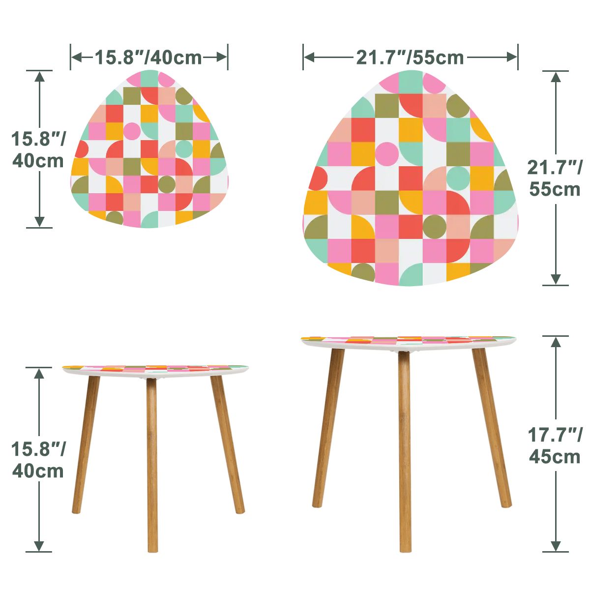 1960s Mod Geometric Mid Century Modern Nesting Tables