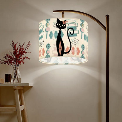 Atomic Cat Mid Century Modern Lamp Shade, Retro 1950S Geometric Accent Lighting