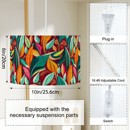 Retro Tropical Botanical Mid Century Modern Bohemian Pendant Lamp