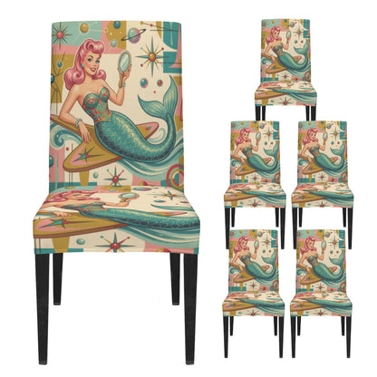 Kitschy Mermaid 50s Mid Century Modern Chair Slipcover