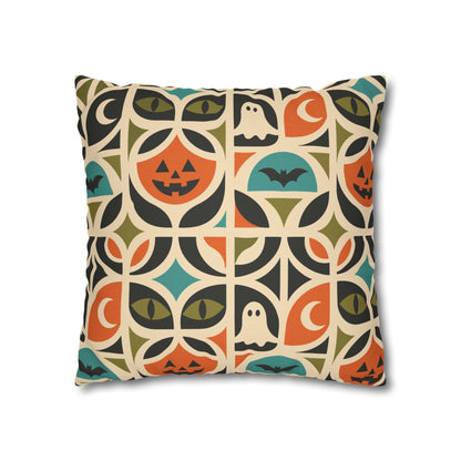 Retro Halloween Throw Pillow Cover | Spooky MCM Decor