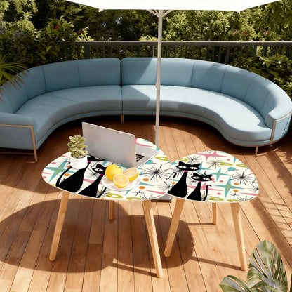 Atomic Cat Starburst Mid Century Modern Retro Nesting Tables