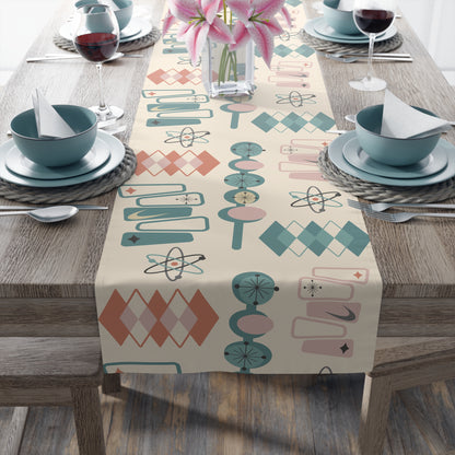 Atomic 1950s Mid Century Modern Retro Table Runner
