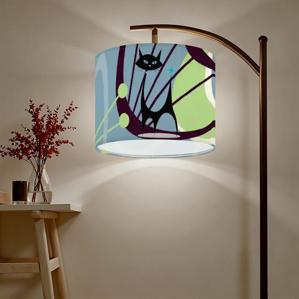 Atomic Cat Mid Century Modern Retro Starburst 50s Lamp Shade