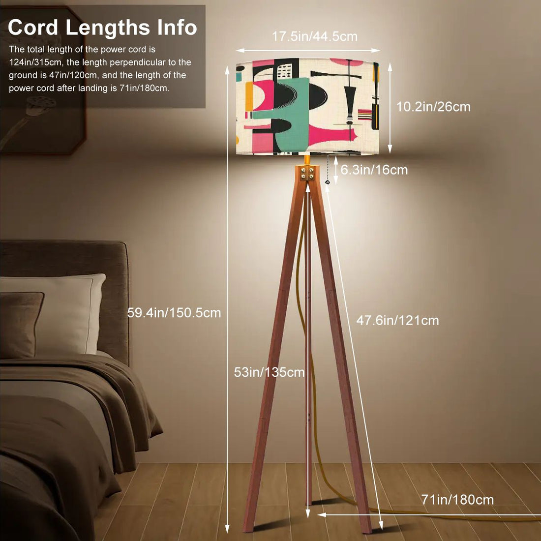 Mid Century Modern Abstract Atomic Tripod Floor Lamp