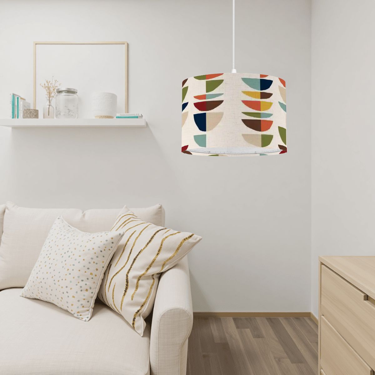 Mid Century Modern Scandinavian Geometric Plug-In Pendant Lamp